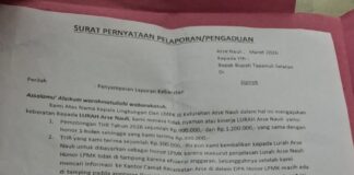 Masyarakat Pagaran Pisang dan LMPK Kelurahan Arse Nauli Laporkan Lurah ke Bupati Tapsel