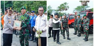 Yonif TP 953/HR Hadiri Apel Siaga Penanggulangan Karhutla di Indragiri Hilir