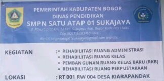 Program Rehabilitasi dan Revitalisasi SMP Satu Atap Sukajaya Diduga Disalahgunakan Oknum Tidak Bertanggung Jawab